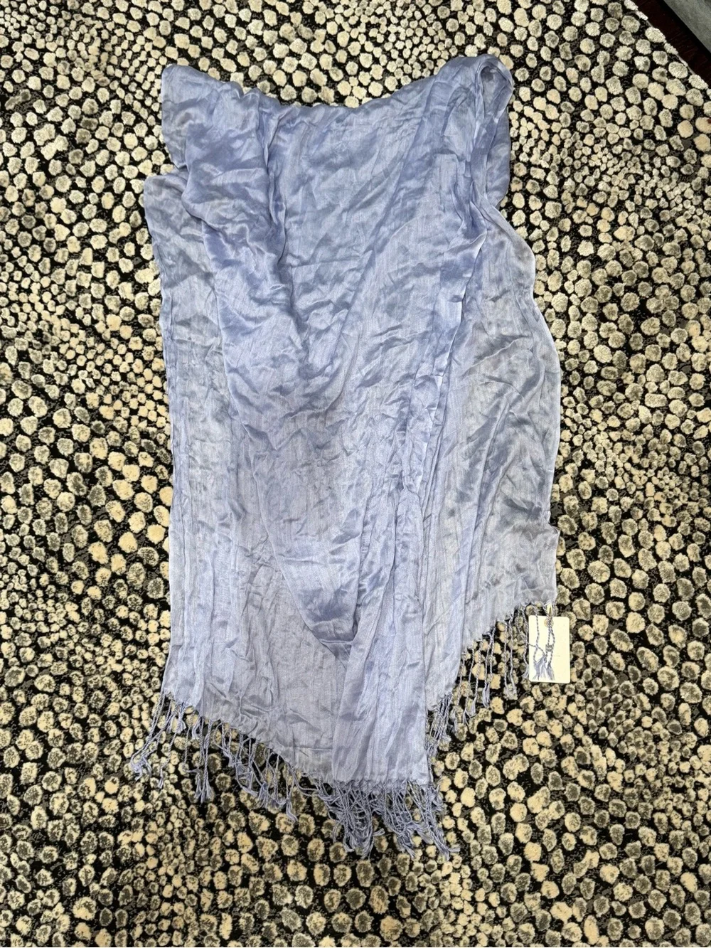 🪻 LOOK BY M NWT Women's Scarf Wrap REAL SILK in periwinkle purple/light blue 🪻